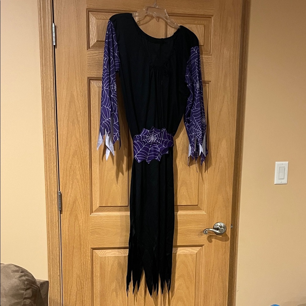Spider woman/witch belted dress costume one size